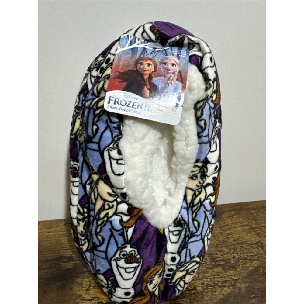 Disney Frozen Girl's Shoes Slippers Print Purple Size M/L - Picture 2 of 4